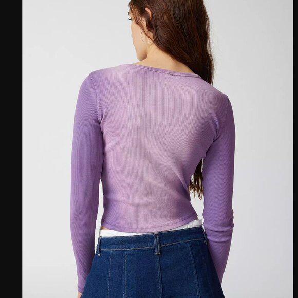 Star Icon Acid Washed Long Sleeve Baby Tee - Picture 4 of 4